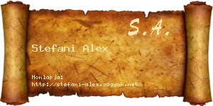 Stefani Alex névjegykártya